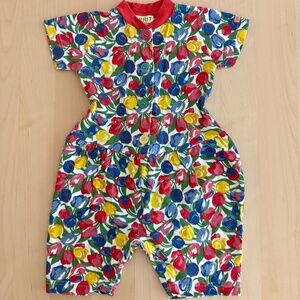 Vintage Esprit floral tulip short romper 24M